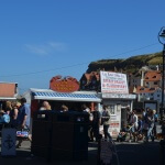Busy stalls on the quayside in Whitby