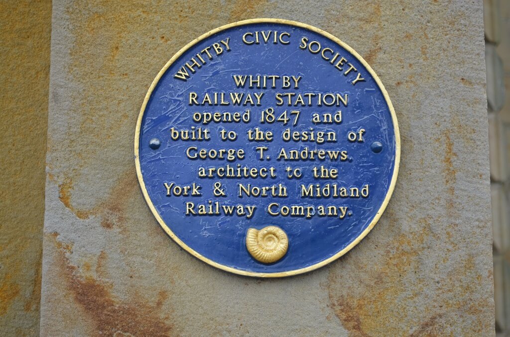 Blue Plaque Whitby Railway Station