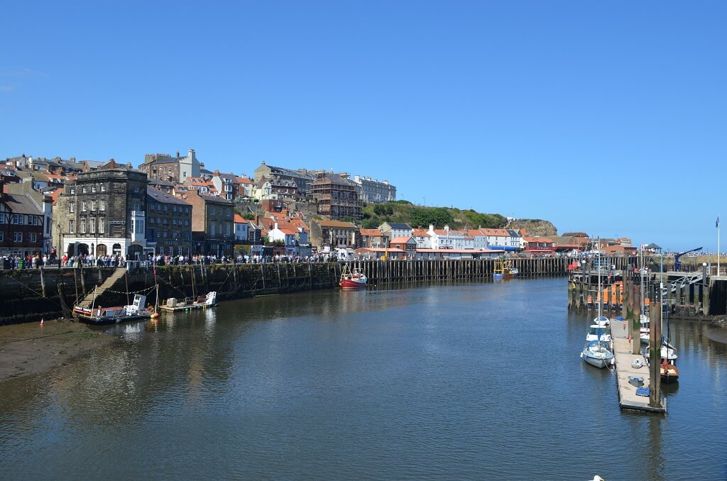 Looking down river from the Swing Bridge in Whitby