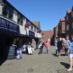 Shoppers and visitors in Whitby